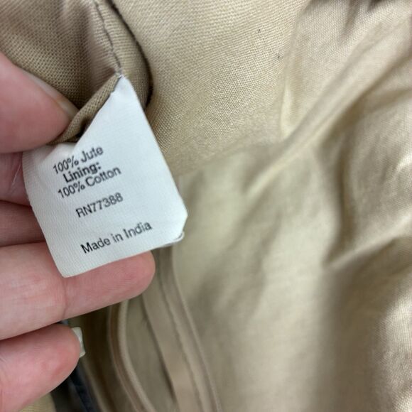 J Crew VTG Jute Bag Flower Detail Y2K Cottagecore Boho Earthy Natural Tan - Picture 8 of 10